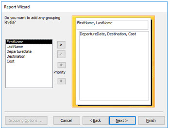 Microsoft Access lesson screenshot Reports16