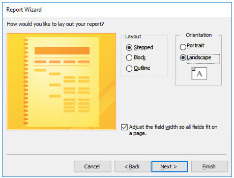 Microsoft Access lesson screenshot Reports19