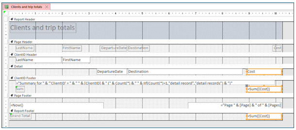 Microsoft Access lesson screenshot Reports25