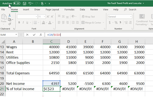 Microsoft Excel lesson screenshot Absolute10