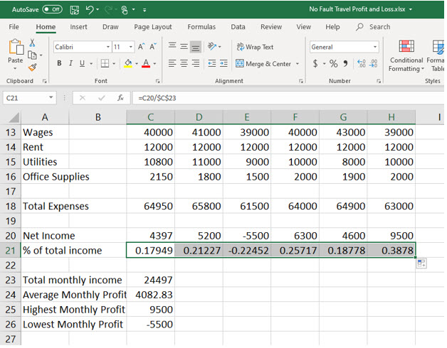 Microsoft Excel lesson screenshot Absolute11