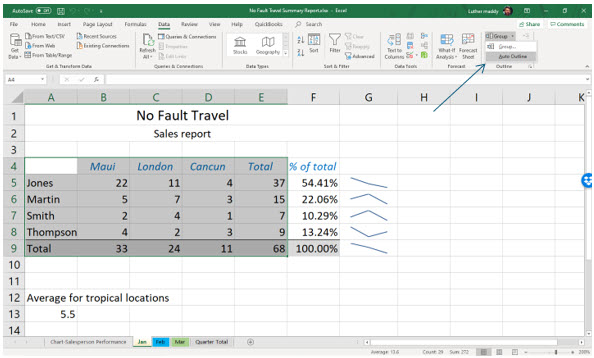 Microsoft Excel lesson screenshot HelpfulFeatures1