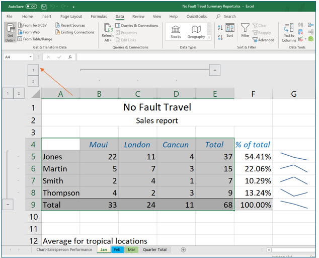 Microsoft Excel lesson screenshot HelpfulFeatures2