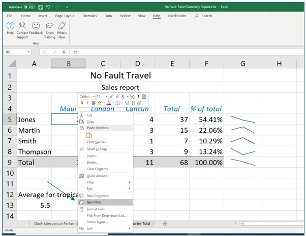 Microsoft Excel lesson screenshot HelpfulFeatures5