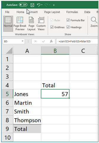 Microsoft Excel lesson screenshot MultipleWorksheets12