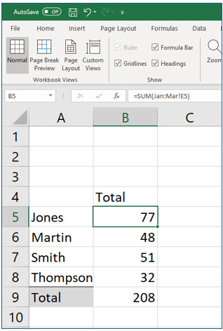 Microsoft Excel lesson screenshot MultipleWorksheets14