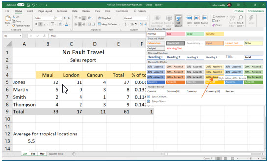 Microsoft Excel lesson screenshot MultipleWorksheets16