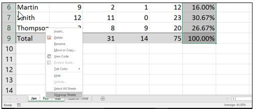 Microsoft Excel lesson screenshot MultipleWorksheets18