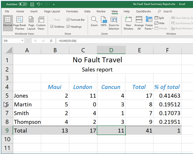 Microsoft Excel lesson screenshot MultipleWorksheets7