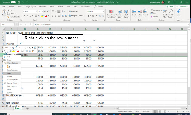 Microsoft Excel lesson screenshot Formatting1
