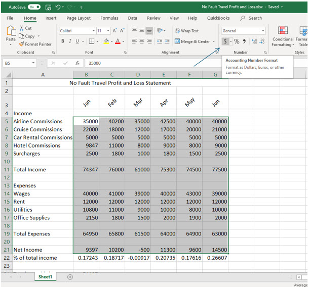 Microsoft Excel lesson screenshot Formatting10