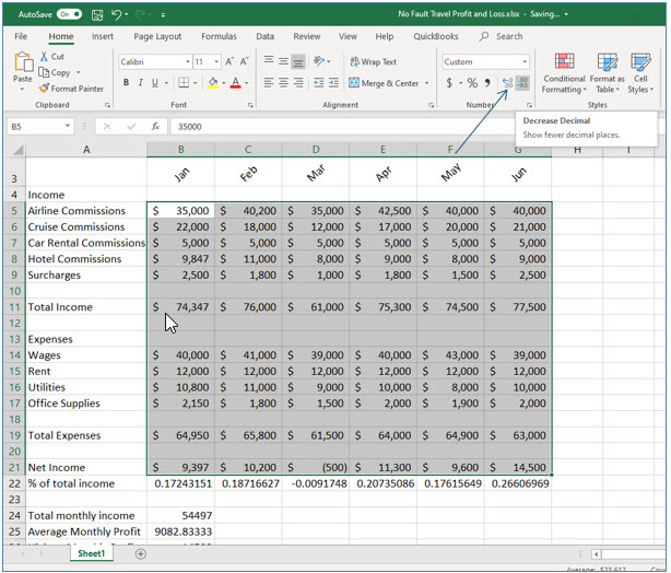 Microsoft Excel lesson screenshot Formatting11