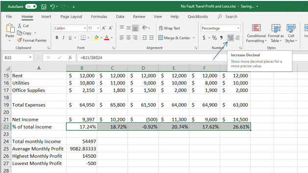 Microsoft Excel lesson screenshot Formatting13