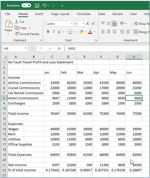 Microsoft Excel lesson screenshot Formatting2