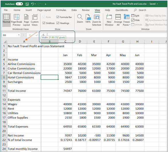 Microsoft Excel lesson screenshot Formatting6