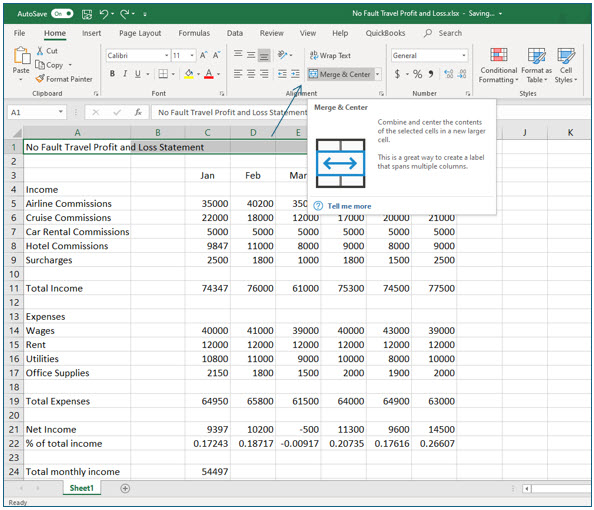 Microsoft Excel lesson screenshot Formatting7