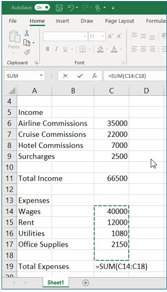 Microsoft Excel lesson screenshot GettingStarted10