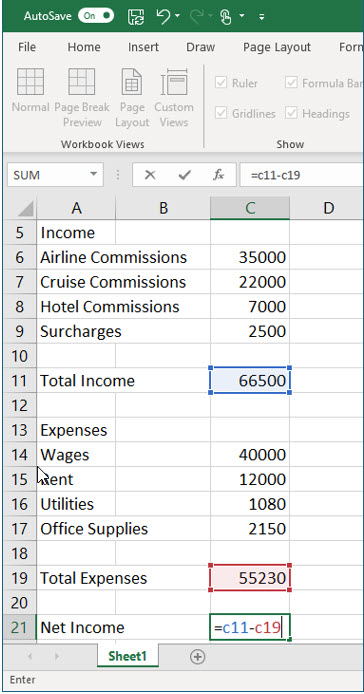 Microsoft Excel lesson screenshot GettingStarted11