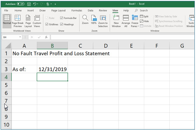 Microsoft Excel lesson screenshot GettingStarted3