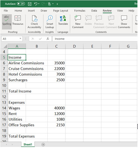 Microsoft Excel lesson screenshot GettingStarted4