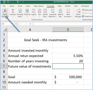 Microsoft Excel lesson screenshot GoalSeek2