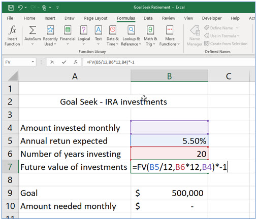 Microsoft Excel lesson screenshot GoalSeek5