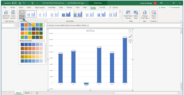 Microsoft Excel lesson screenshot Graph8