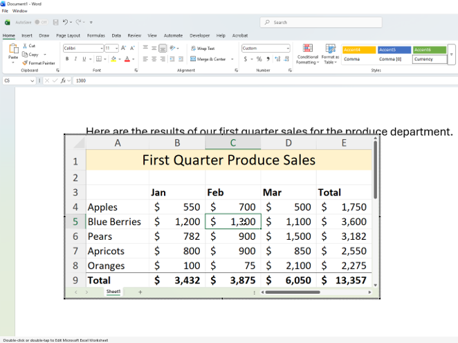 Embedded Excel Worksheet Object being edited