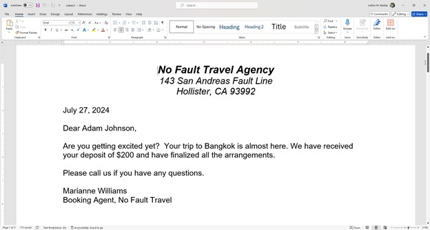 Microsoft Word lesson screenshot MMResult