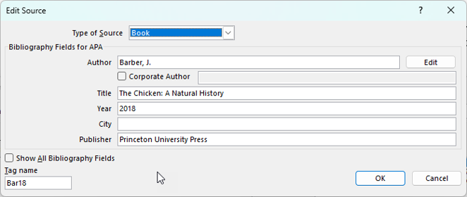 Source author information
